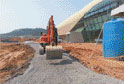Aggregate laying and compaction work for the garden walkway